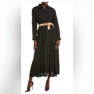 ANNA KAY Black Long Sleeve Shirtdress, side Large